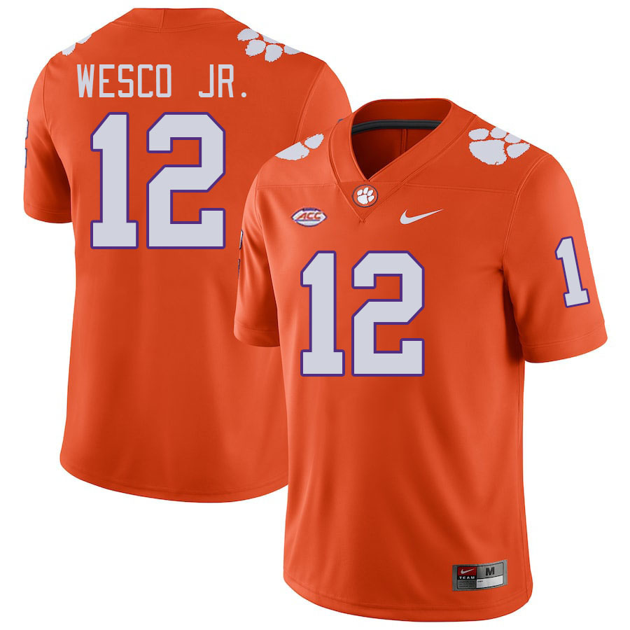 Men #12 Bryant Wesco Jr. Clemson Tigers College Football Jerseys Stitched-Orange